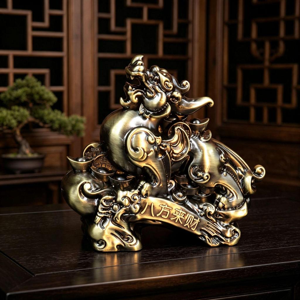 Pixiu Eight Directions Wealth Ornament - Ideal for Office, Shop Opening, or Housewarming