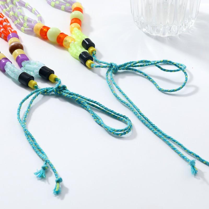 Handmade Multilayer Beach Style Necklace With Beaded Resin Charms Geometric Design Women 2025