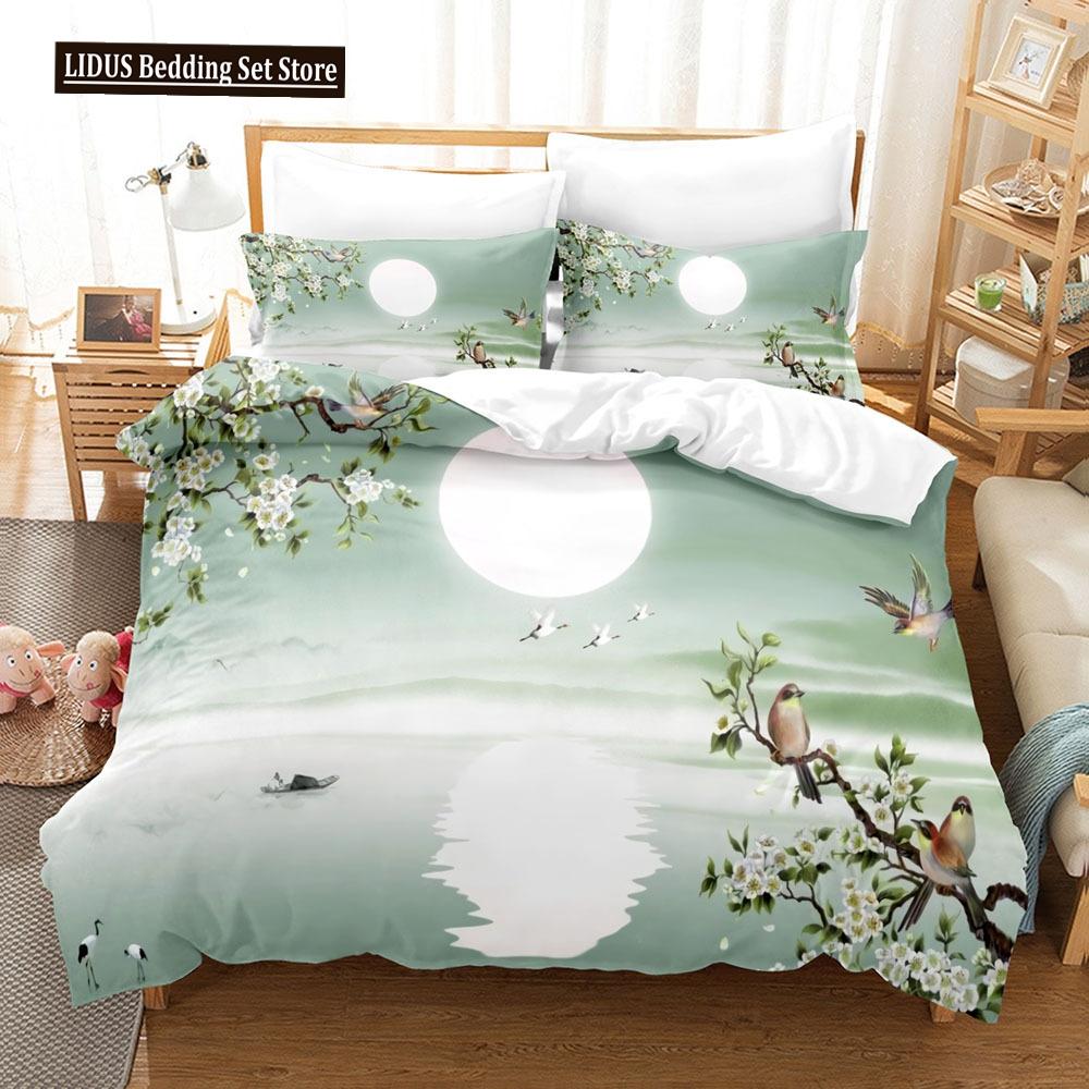 Zestaw Poszwy na Kołdrę Krajobrazowy Rozmiar King Full Letni Palmy Plaża Fale Morskie Motyw Oceaniczny Dla Dzieci Dziewczynka Chłopcy Poliestrowy Zestaw Pościeli