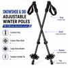 Zeroring Adjustable Snowshoe Ski Poles Carbon Composite Winter Hiking Poles With Large Snow Basket