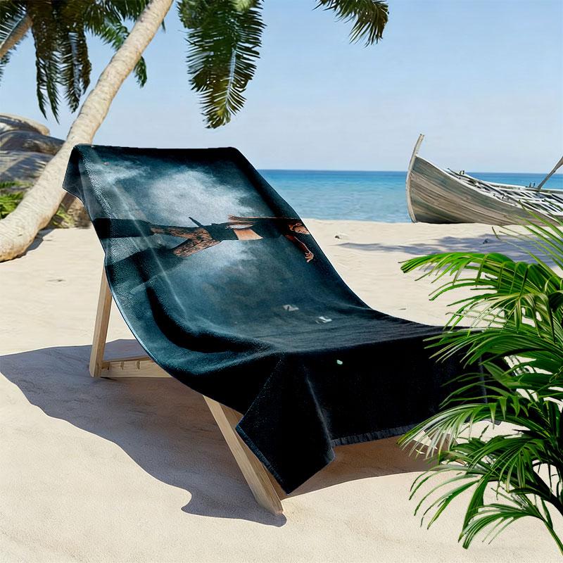 LISA Print Beach Towel, Large Soft Quick Dry Towel for Beach Camping Swimming