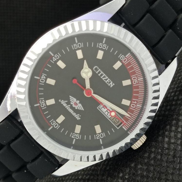 

REFURBISHED VINTAGE CITIZEN AUTO 8200 JAPAN MENS D/D BLACK WATCH 610a-a317595-2 SKU610a-a317595