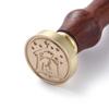 1pc DIY Scrapbook Brass Wax Seal Stamp and Wood Handle Sets Human Golden 8.9x2.5cm Stamps: 25x14.5mm