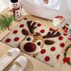 Gulvmatte i kunstpels Tegneserie Hjort Hundemønster Jule-tema Sklisikker Matte Stue Soverom Kjøkken Dekor