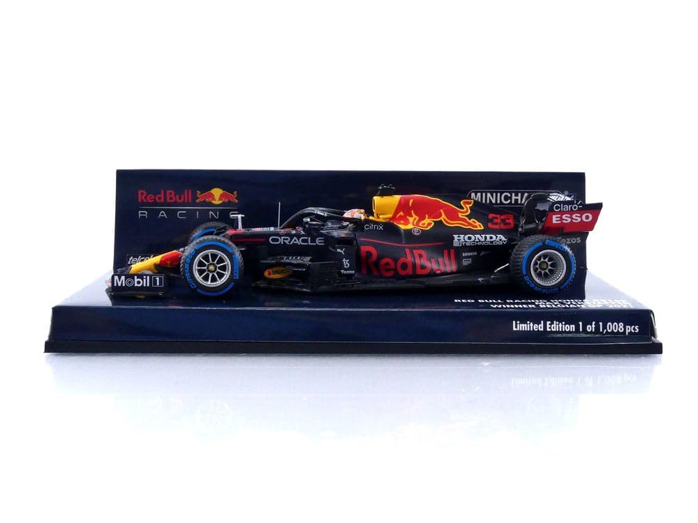 Minichamps Red Bull Racing Honda RB16B 2021 F1 Belgischer GP-Sieger Verstappen, fertiges Produkt 1/43 #33 M.