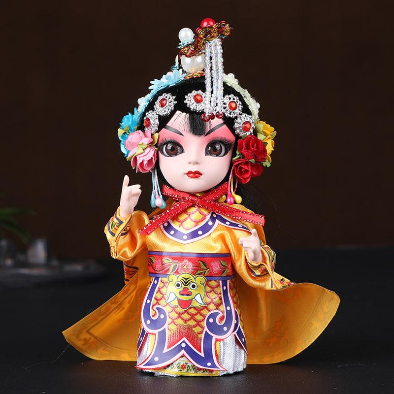 Chinese Opera Character Decoration Silk Doll Peking Opera Mask Doll Chinese Handmade Decorative Gifts Shop decoration Doll