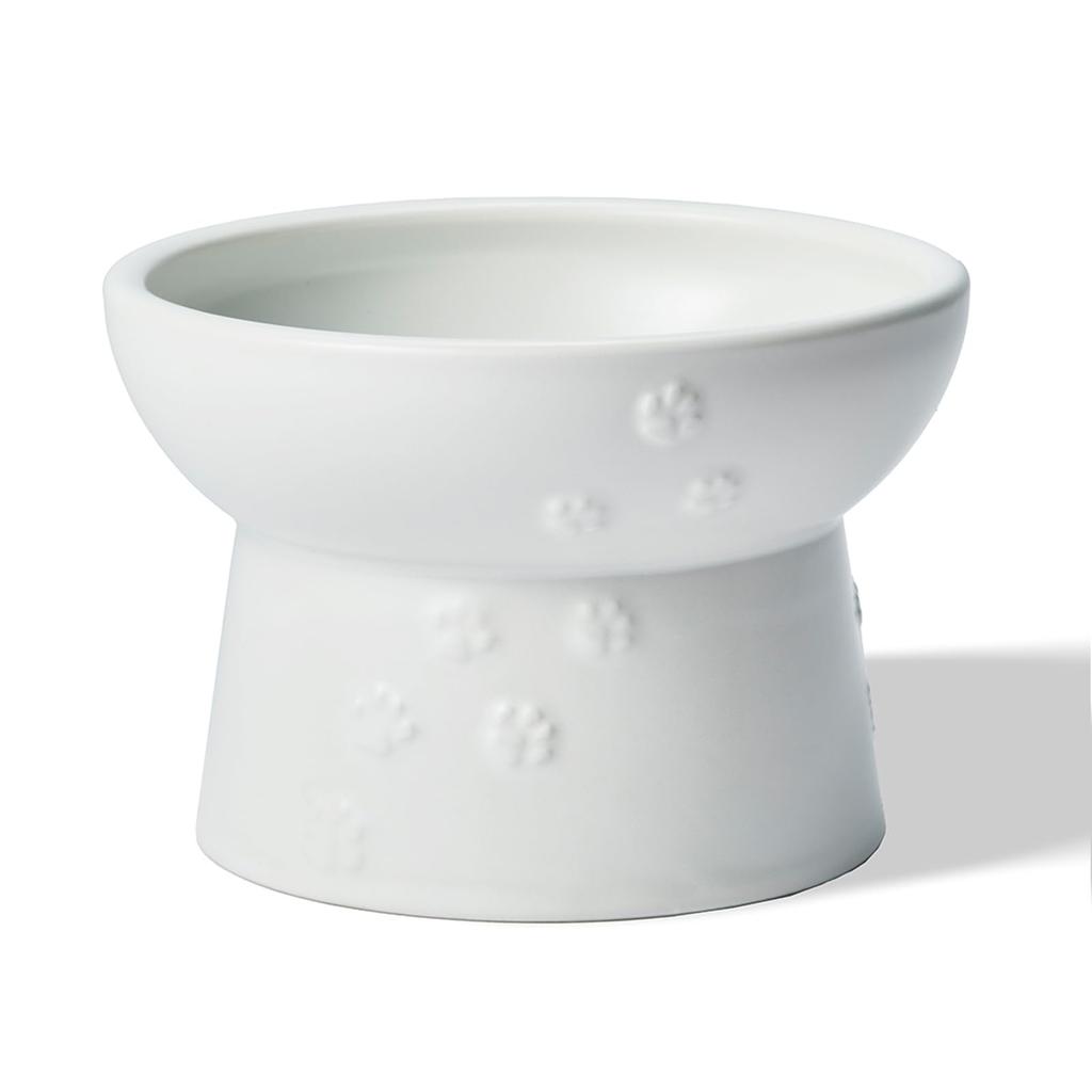 Nekoichi Cat Food Bowl with Mino Made in White Elevator, Ware, Japan,