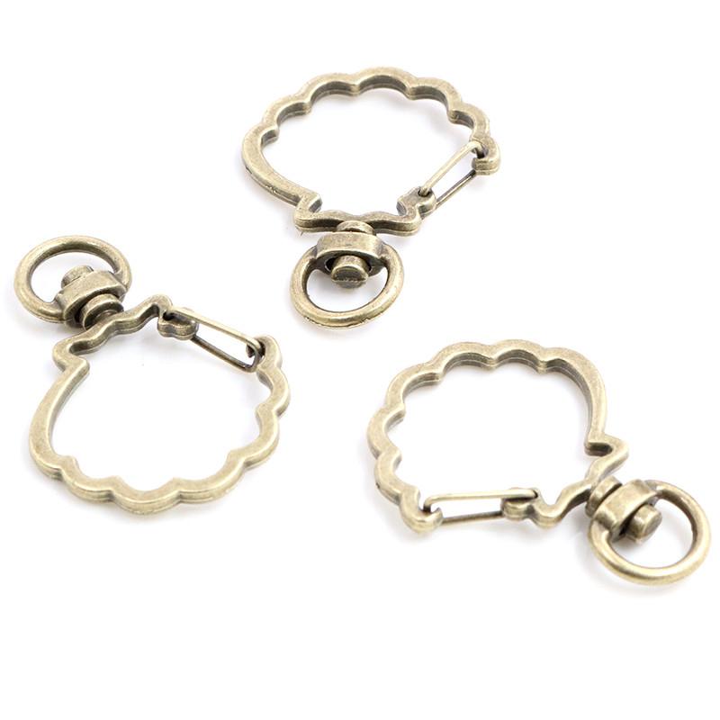 10pcs Cat Heart Snap Hook Trigger Clips Buckles For Keychain Lobster Lobster Clasp Hooks for Key Ring Clasp Jewelry Supplies