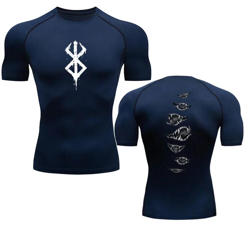 Gym Compression T-shirts Spring Summer Men's Sports Tops Bodybuilding Fitness Quick-drying Compression Tight T-shirt S-3XL