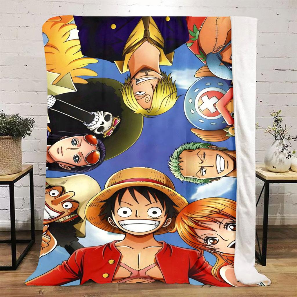 One Piece Luffy Print Blanket, High-quality Nap Blanket, Warm and Soft, Suitable for Sofas, Beds, Camping Trips, and Offices.