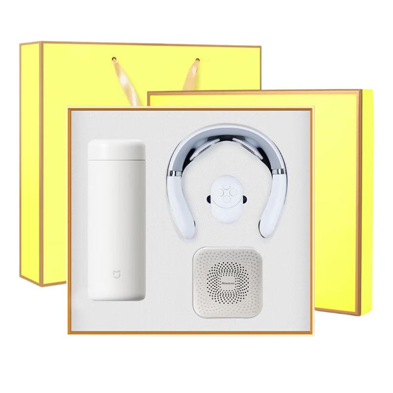 Premium 3-in-1 Gift Set: Thermos, Bluetooth Speaker & Neck Massager