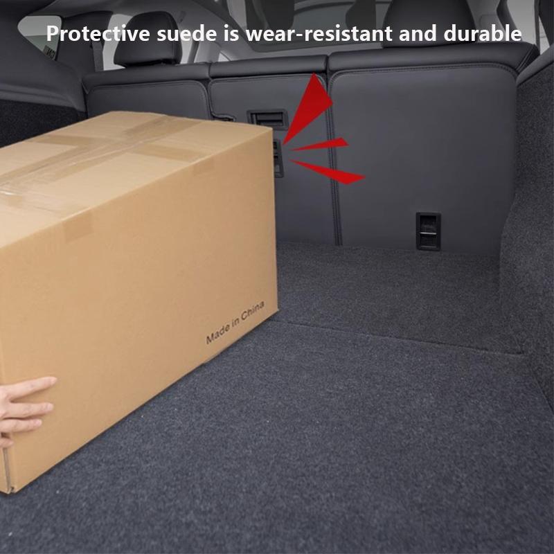Rear Seat Back Cover For Tesla Model Y Juniper / Launch Leather Backrest Protector All Weather Split Cargo Liner Anti-dirty Pads