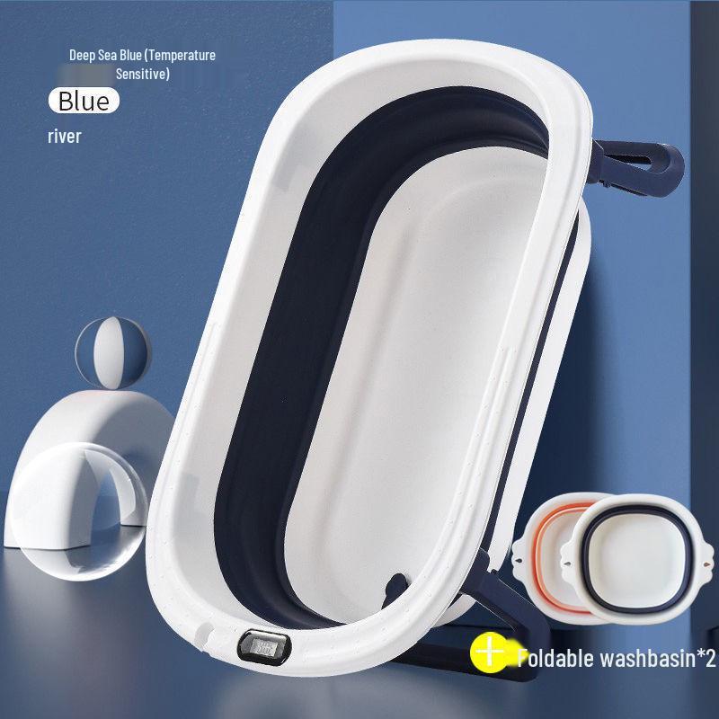 Foldable Baby Reclining Bath Tub, Large Infant Bathtub for Home Use