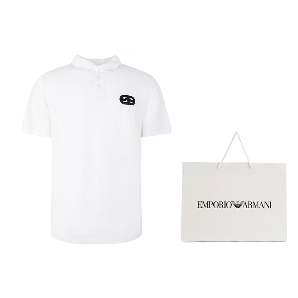 Emporio Armani EA Polo Shirts Men's White Polo Collar Moderate 3L1FAT-1JTKZ-0100