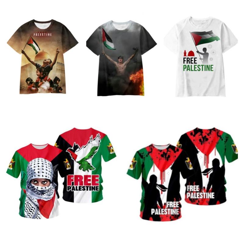 New Autumn Collection 3d Printed Palestinian Flag T-shirt Casual And Loose-fit