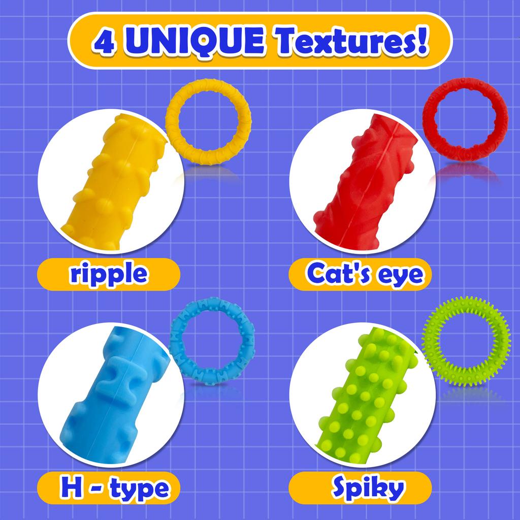 4-piece Silicone Children's Adult Sensory Toy Elastic Stress Reducing Wristband