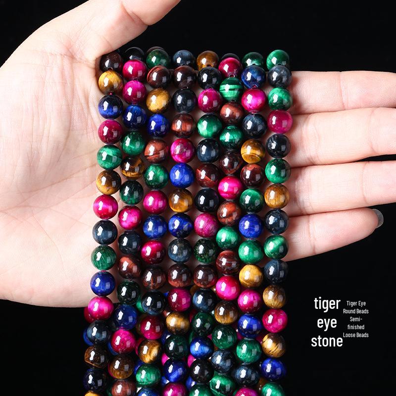 8mm Round Colored Tiger Eye Beads for DIY Jewelry & Accessories