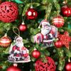 Christmas Character Pendant Acrylic Flat Pattern Santa Claus Boys and Girls Xmas Tree Hanging Car Interior Decoration Pendants