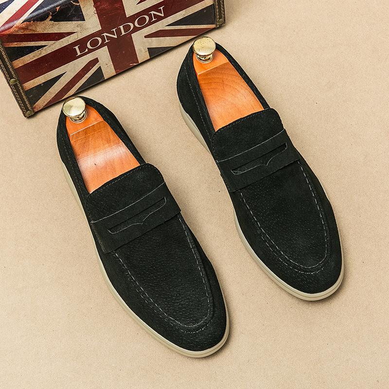 

Large size simple loafers men s shoes can be casual leather shoes fashion trend business leather shoes foot cover 2025 formal wear 38