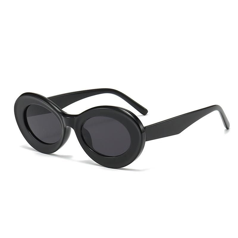 2023 New Retro Elliptical Sunglasses For Men And Women Uv400 Outdoor Fashion Accessory BlackFrameBlackGray