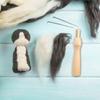 Wooden Handle Felting Needles Set Creative Felting Needles with Bottle  for Beginners
