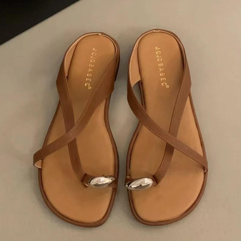 Fashion Designer Flats Women's Slippers Elegant Clip Toe Shoes 2025 Fad New Flip Flops Summer Casual Sandals Beach Zapatillas De Mujer