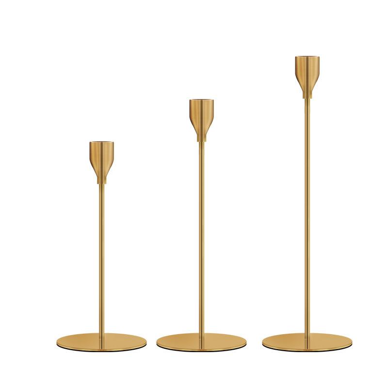 3Pcs/Set European Style Metal Candle Holders Candlestick Fashion Wedding Table Candle Stand Exquisite Candlestick Christmas Tabl