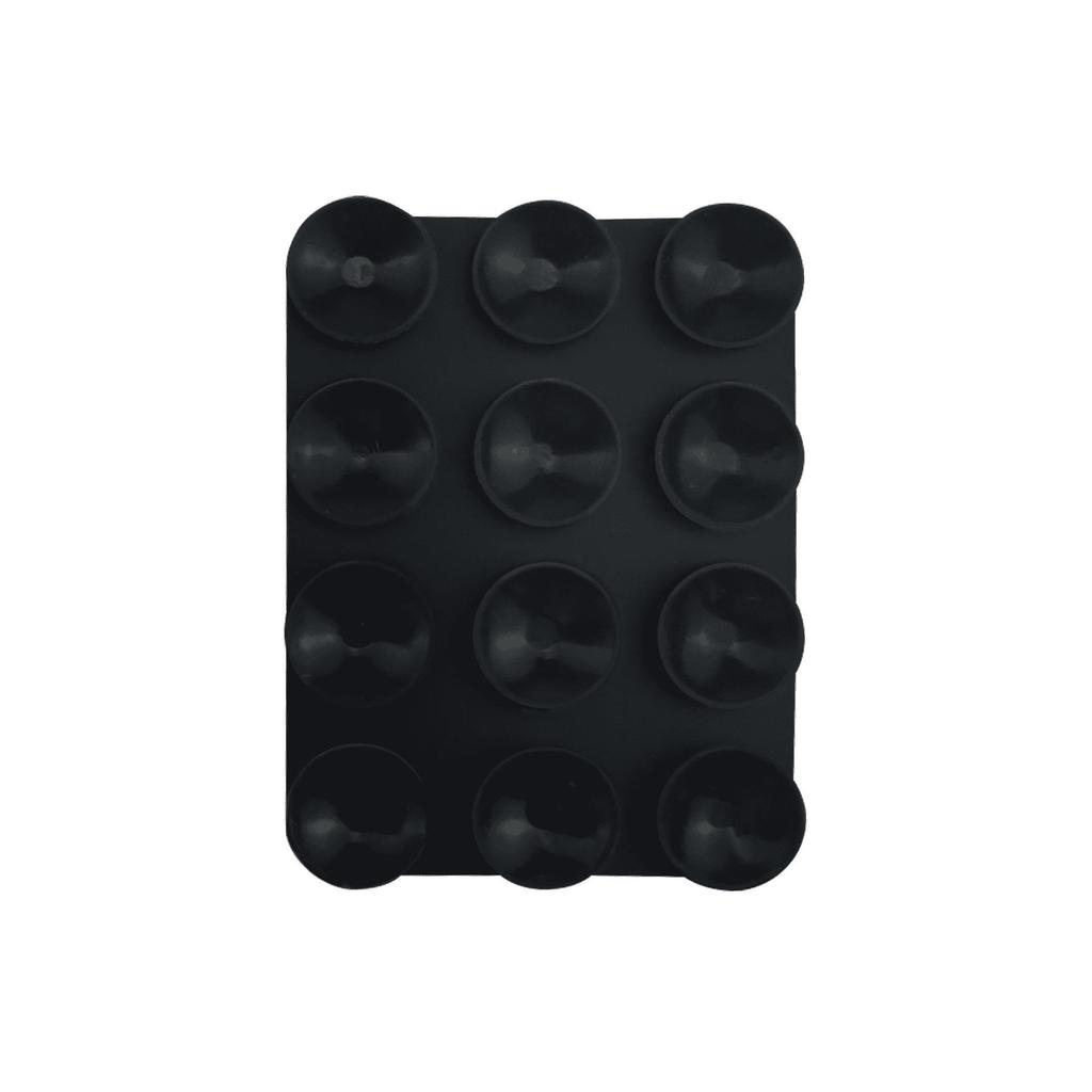 Black Silicone Anti-Slip Phone Stand: 24 Portable, Minimalist Suction Cup Stickers