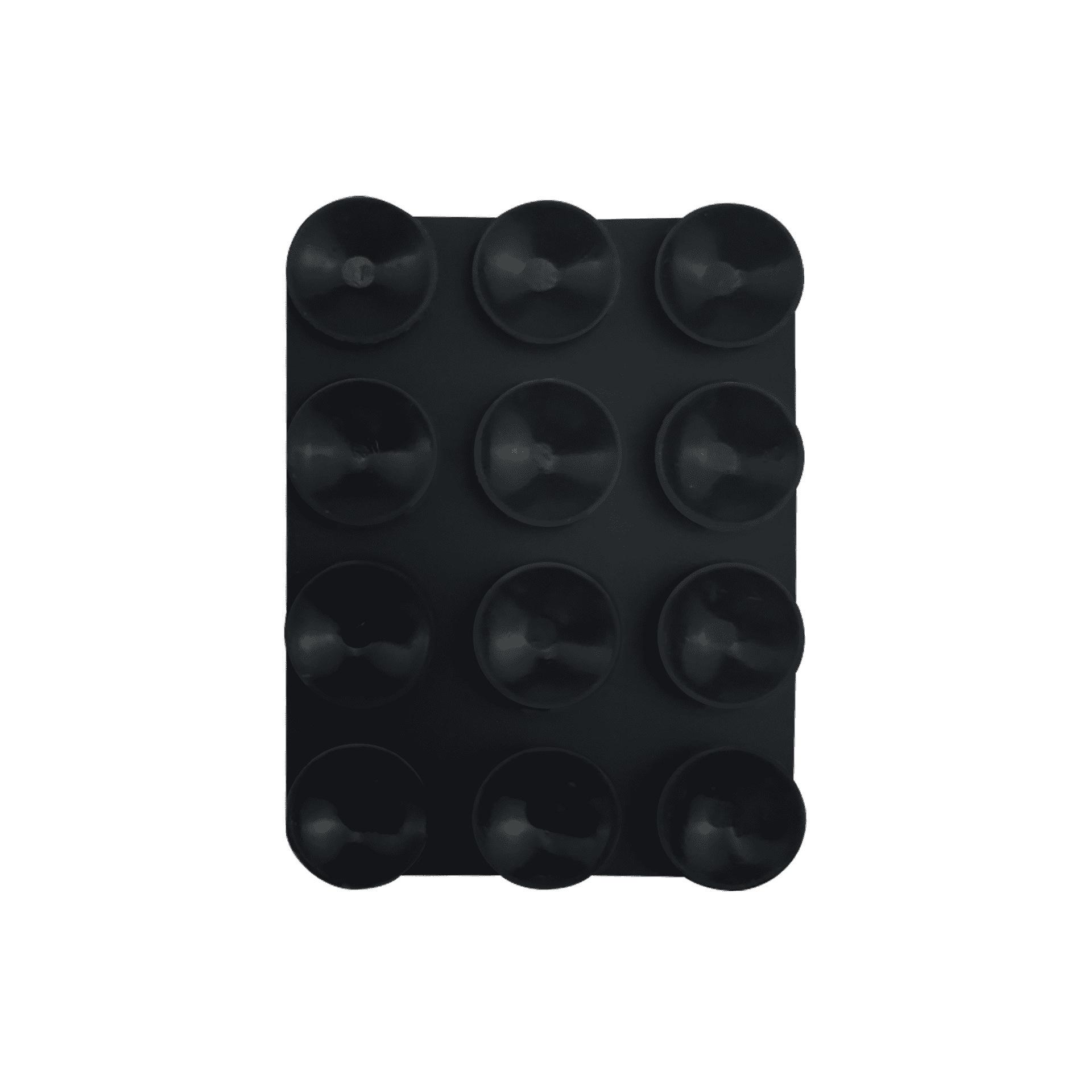 

Black Silicone Anti-Slip Phone Stand: 24 Portable, Minimalist Suction Cup Stickers