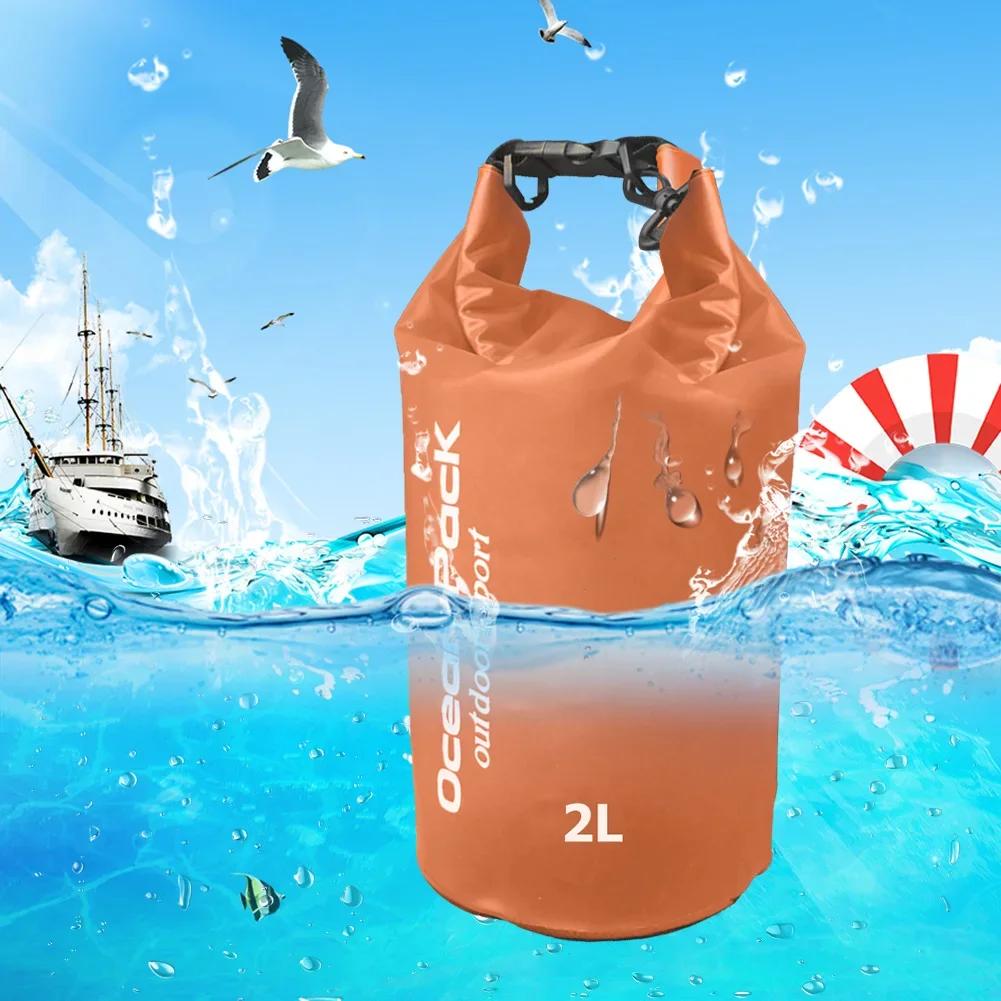 Borsa Impermeabile 2/3/5/10L Sacca Secca in PVC per Nautica Pesca Rafting Nuoto Galleggiamento Deriva Borsa Acqua Borsa Custodia da Campeggio