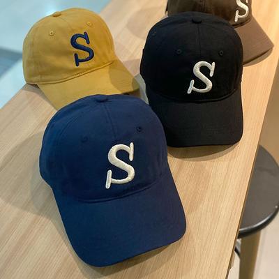 New Ins Letter Embroidered Baseball Cap for Children, Versatile Curved Brim, Small Face, Soft Top Sunshade Cap for Men