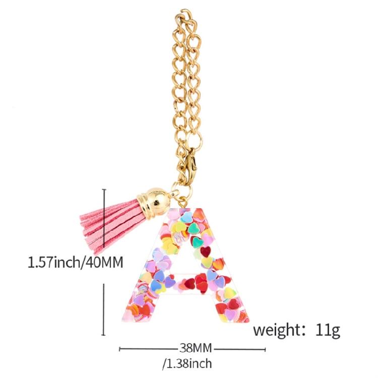Personalized Letter Chain for Water Cup Stylish Initials Chain Water Bottle Handle Pendant Colorful Keychain for Women