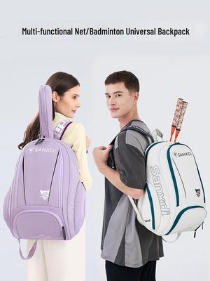 Sac à dos SANXDI pour Tennis & Badminton avec Compartiment à Chaussures - Unisexe, Sac à Raquettes Grande Capacité