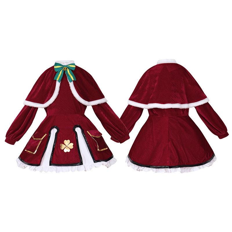 Klee Christmas Cosplay Costume Set For Anime Fans Velvet Fabric Cute And Sweet Style