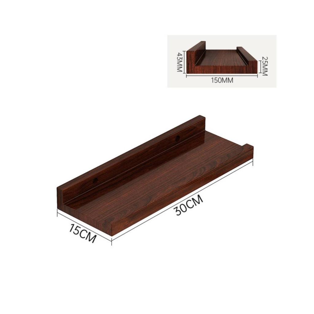 Wall Shelf with Retaining Rails SpaceSaving Rectangular Raised Edges Versatile for