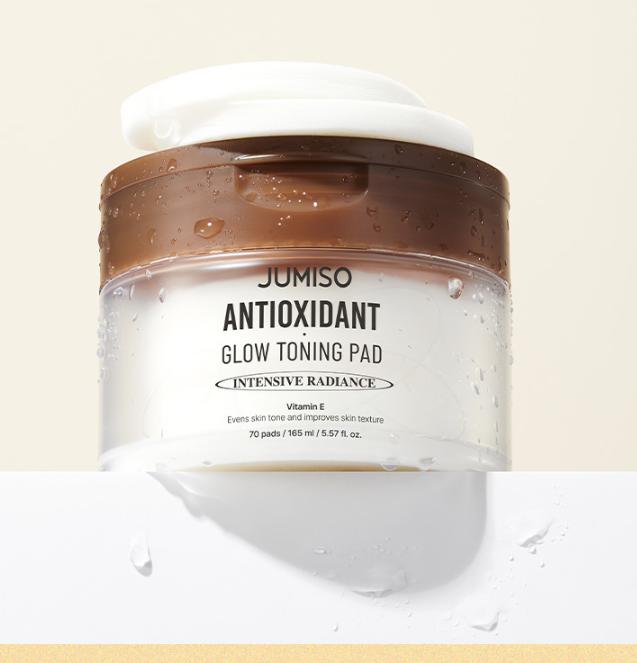 JUMISO Antioxidant Glow Toning Pads 70pcs – Hydrating & Brightening Care