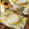 Set von 4 rechteckigen Tischsets/Exquisite Zitronen-Kunstdesigns/12 Zoll mal 18 Zoll/Küchentische/Heim-Esszimmer-Dekoration/Weihnachten/Hal
