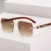 New Leopard Head Sunglasses Frameless Trend Street Sunglasses Joker Box Women Sunglasses