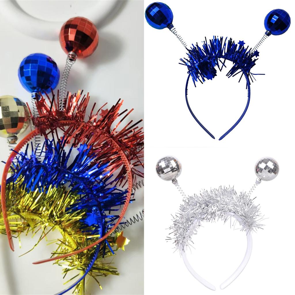 Star Headband Disco Photo Props Fun Headband Party Blingbling Karaoke Party Hair Hoop Tinsel for Christmas Stage