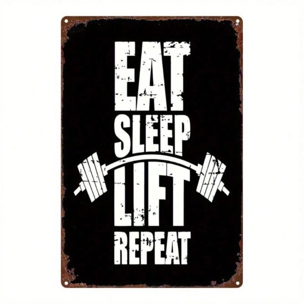 Metal Vintage Weightlifting Sign 20x30cm Gym Decor