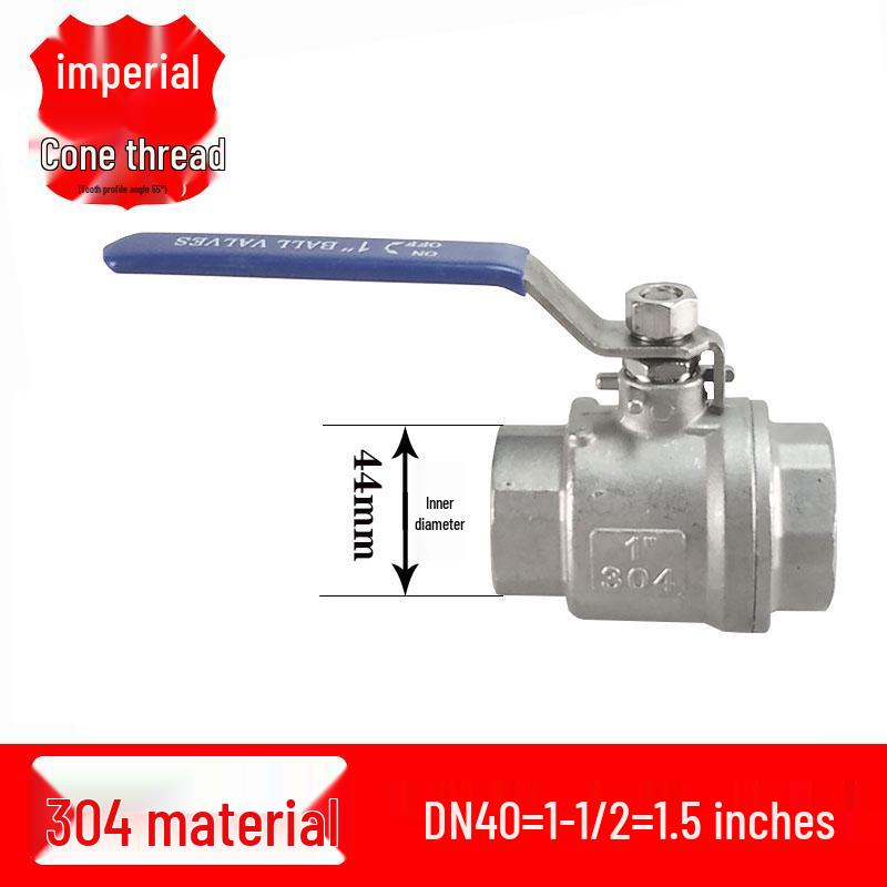201/304 Stainless Steel Female Thread Ball Valve, Two-Piece, Available In 1/2", 3/4", 1", 2" (DN15-20)