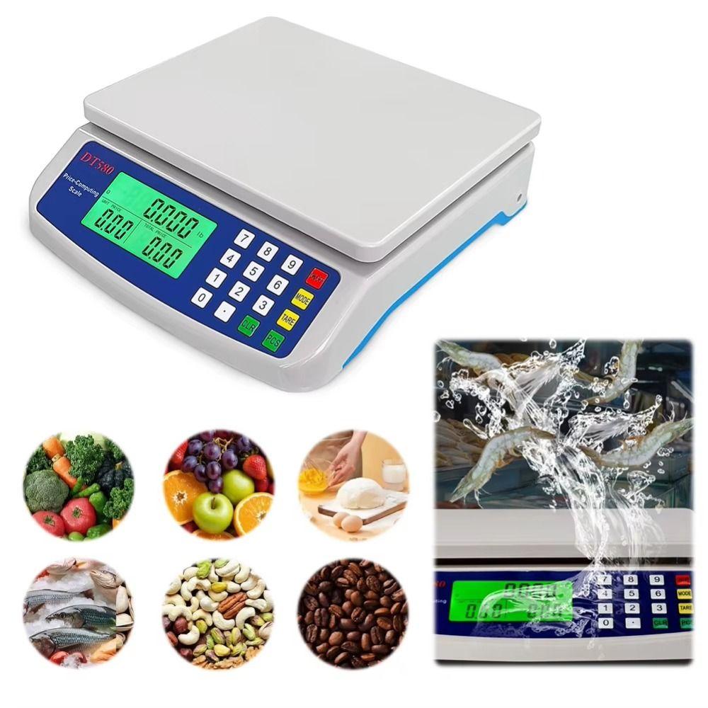 LCD Display Kitchen Digital Scale 30kg/1g Capacity Electronic Pricing Scale Coins Counting