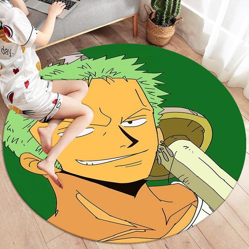 Roronoa Zoro Round Area Rug Carpet Rug For Living Room Bedroom Sofa Playroom Decor Nonslip Floor Mat
