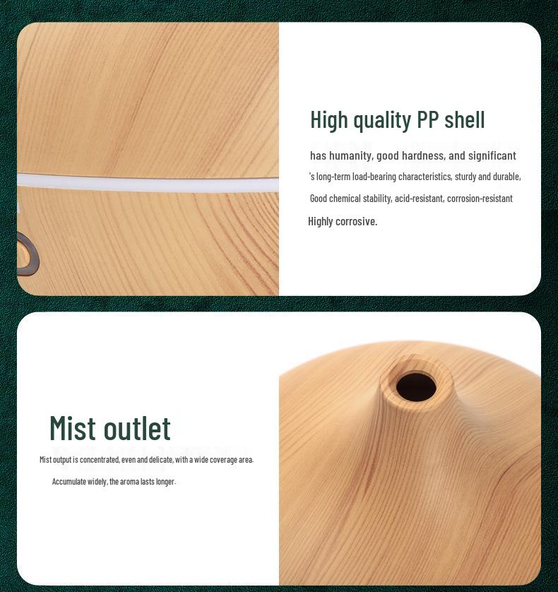 Silent Large Mist Aroma Diffuser: Cross-border Wood Grain Humidifier with Automatic Spray