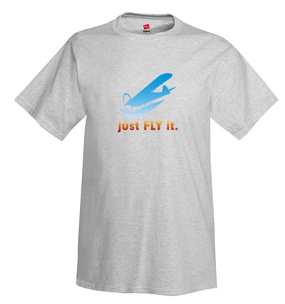 Just Fly It Airplane Aviation T-Shirt XL