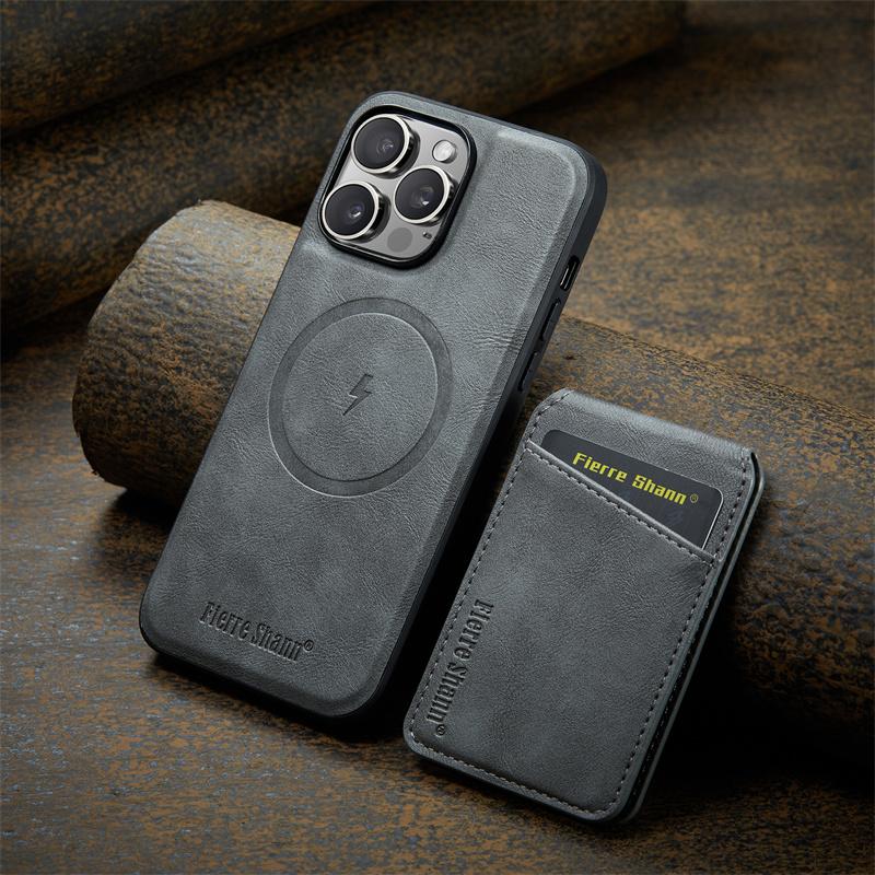 2 In 1 Magsafe Magnetic Leather Phone Case for iPhone 17 16E 16 15 14 13 12 11 Pro Max 16 Plus Wallet Card Holder Pocket Cover