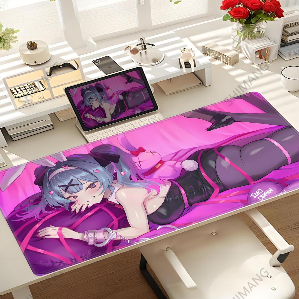 Cute Kawaii Rabbit Hole Antislip Rubber Mouse Pad Miku Large Gamers Decoracion Extended Mause Desktop Mats With Lock Edge