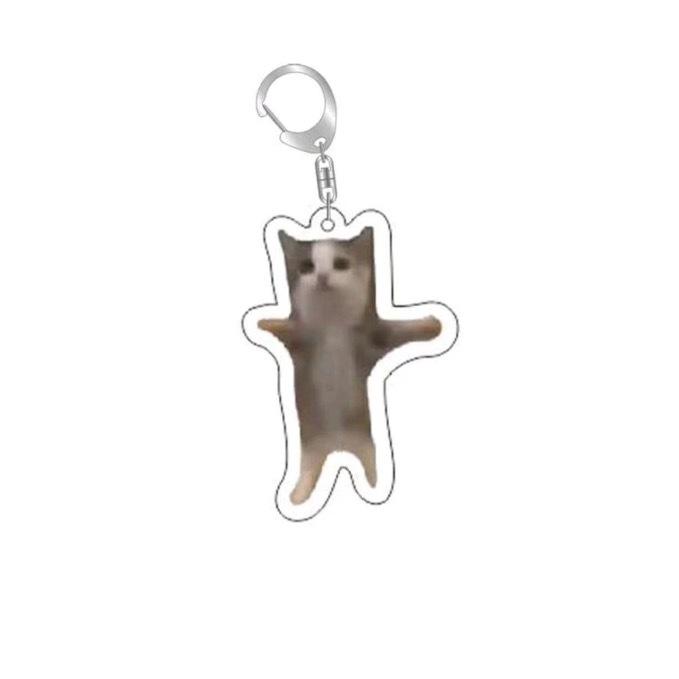 Trendy Cat Head Keychain Fun Meme Image Backpack Small Pendant Wholesale Internet Famous Emotionally Expressive Toy Figure