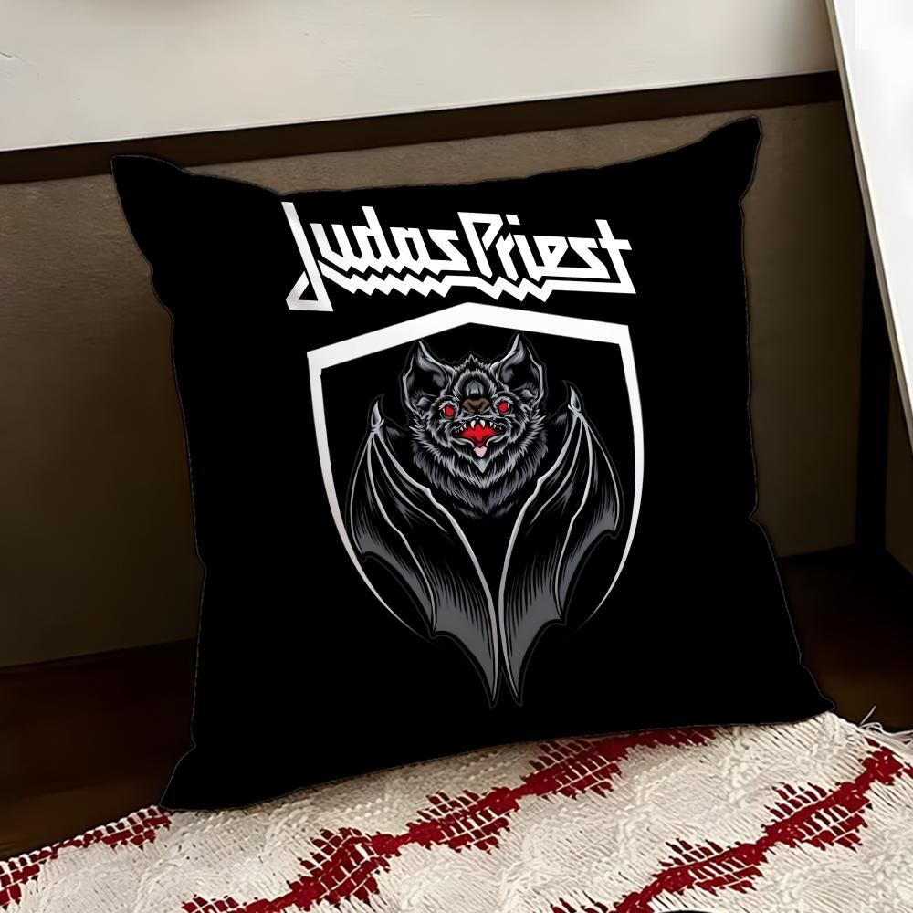 JJudas PPriest Cushion Cover Reversible Soft Durable Pillow Cover Home Car MultiScene Use for Daily Comfort