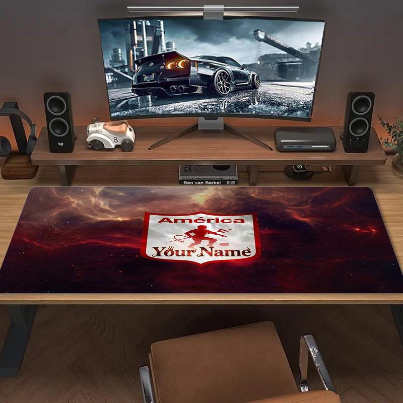 America De Cali Custom Name Large Size Mouse Pad Large Gaming Table Cushion Non-slip Laptop Tablet Big Mousepad XXL Mat Mini PC Playmat With Lock edge